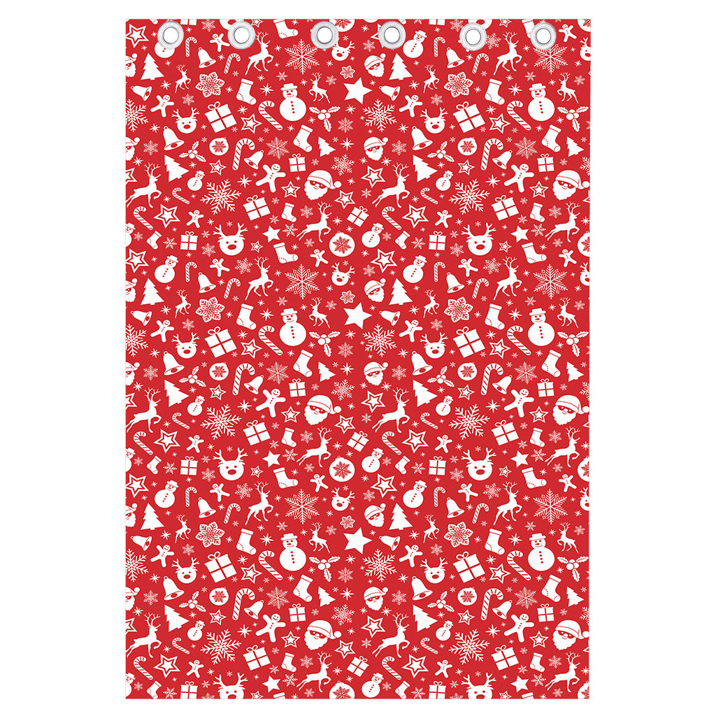 Merry Christmas Elements Pattern Print Curtain