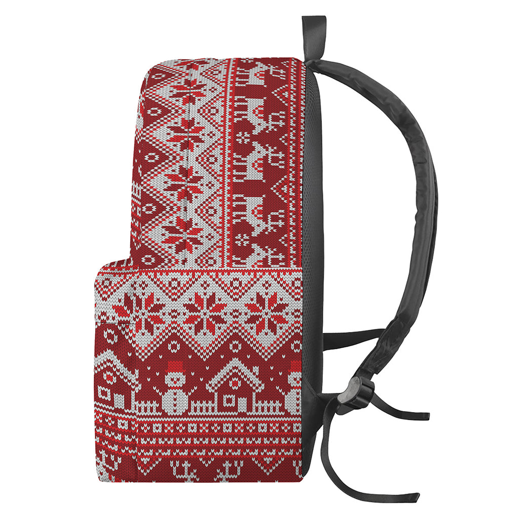 Merry Christmas Knitted Pattern Print Backpack