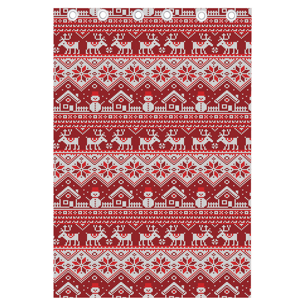 Merry Christmas Knitted Pattern Print Curtain