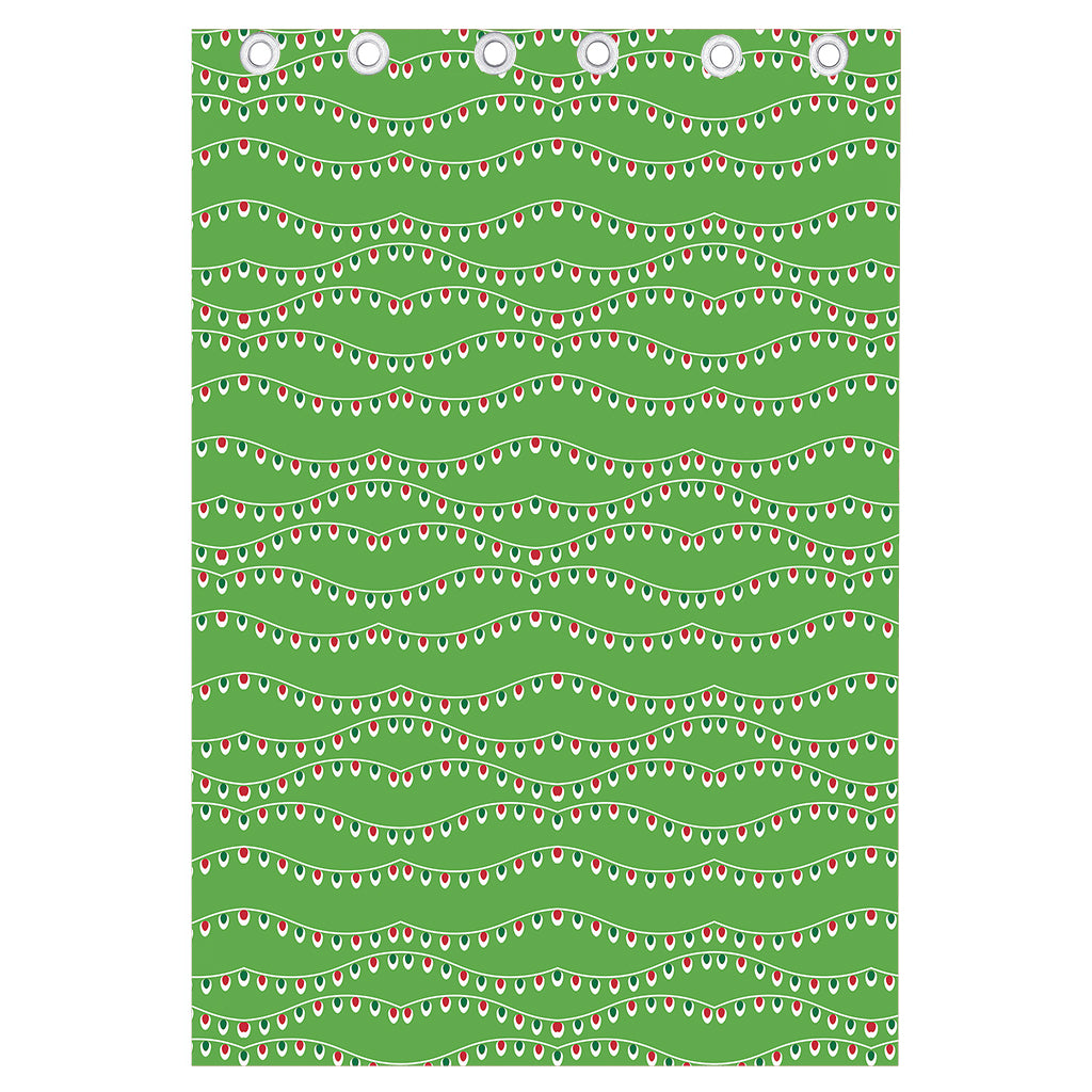 Merry Christmas Lights Pattern Print Curtain