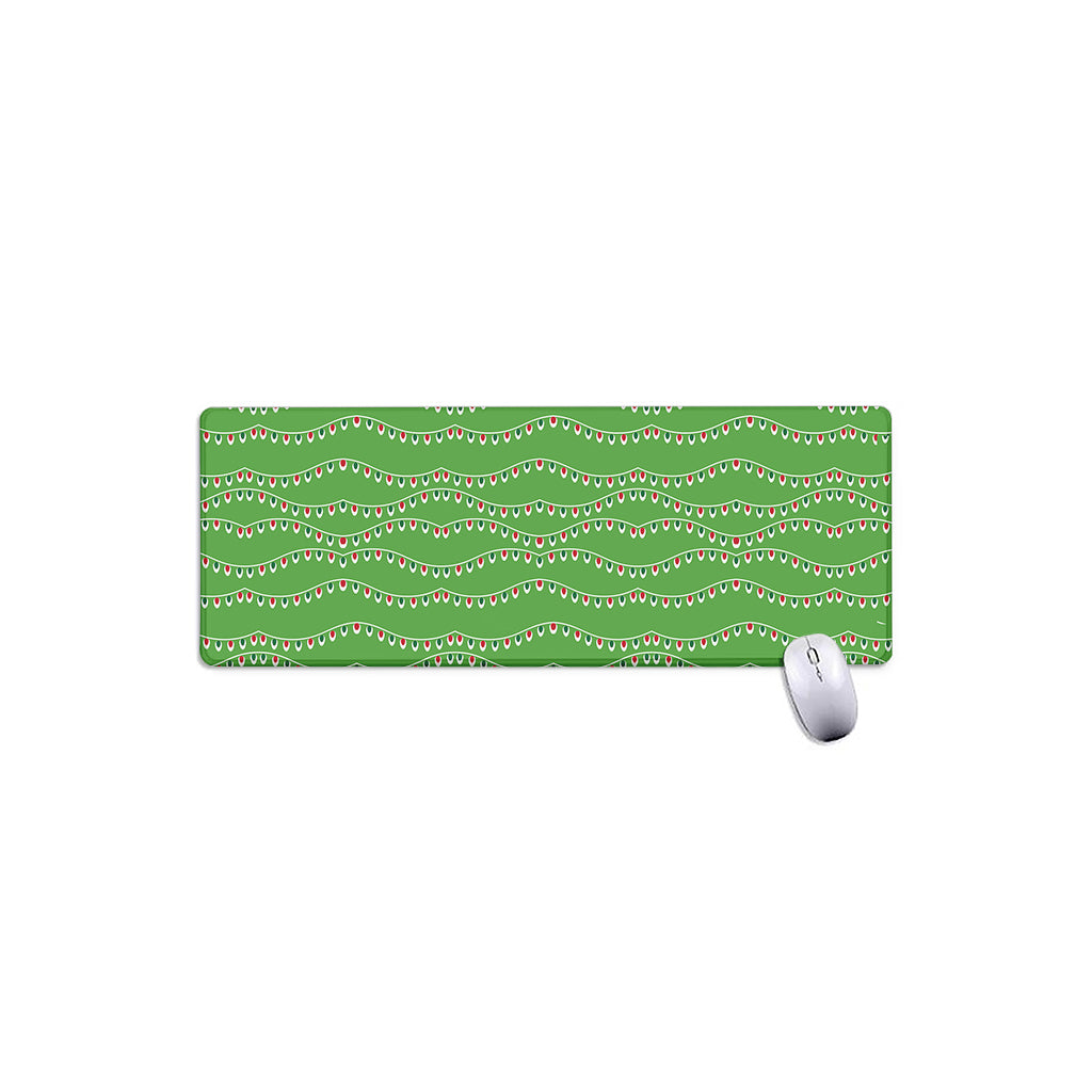 Merry Christmas Lights Pattern Print Extended Mouse Pad