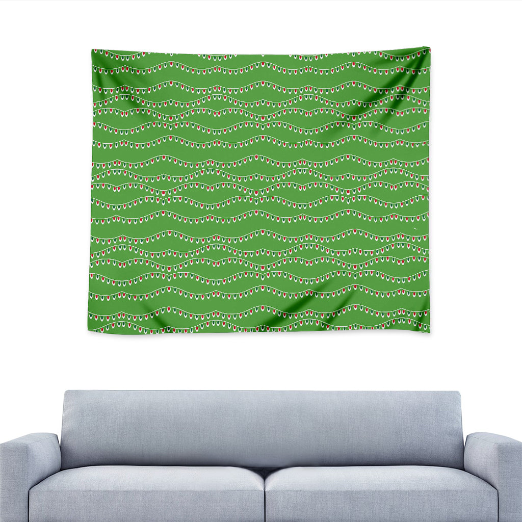 Merry Christmas Lights Pattern Print Tapestry