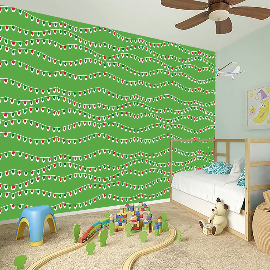 Merry Christmas Lights Pattern Print Wall Sticker