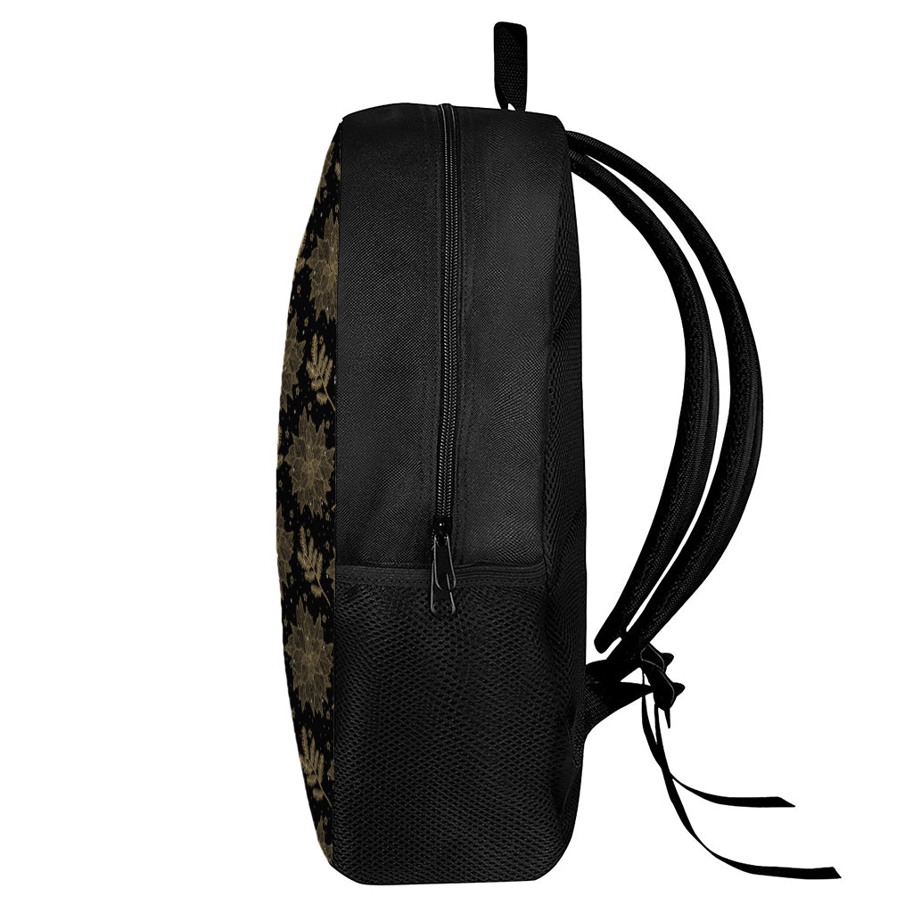 Merry Christmas Poinsettia Pattern Print 17 Inch Backpack