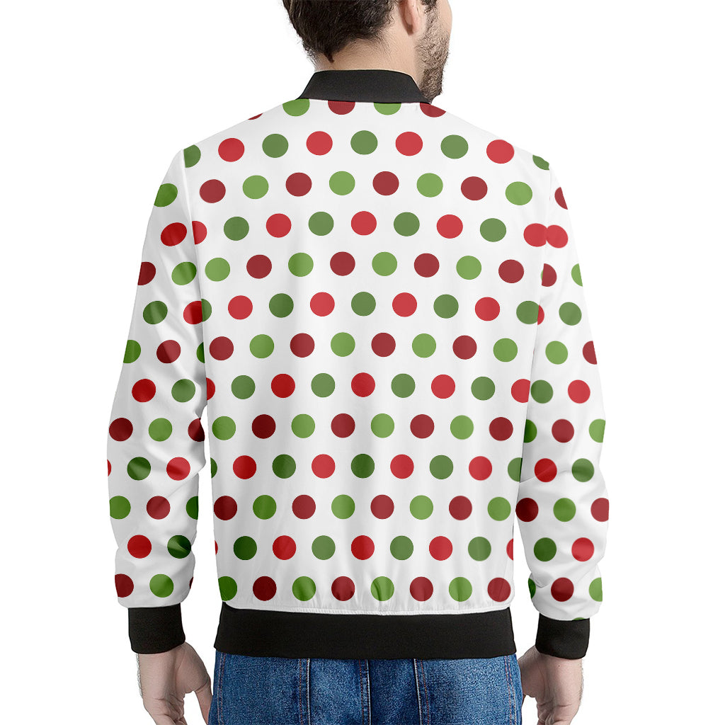 Merry Christmas Polka Dot Pattern Print Men's Bomber Jacket