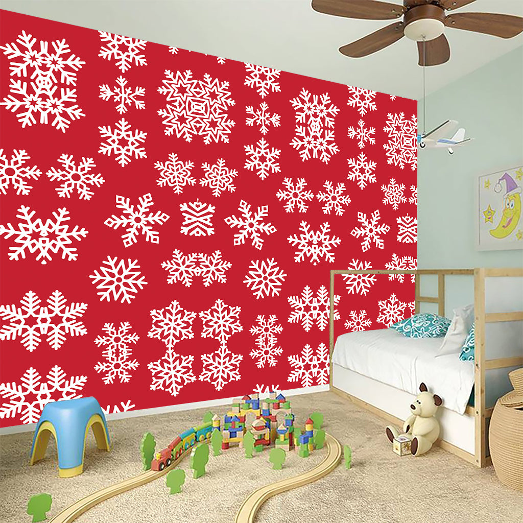 Merry Christmas Snowflakes Pattern Print Wall Sticker