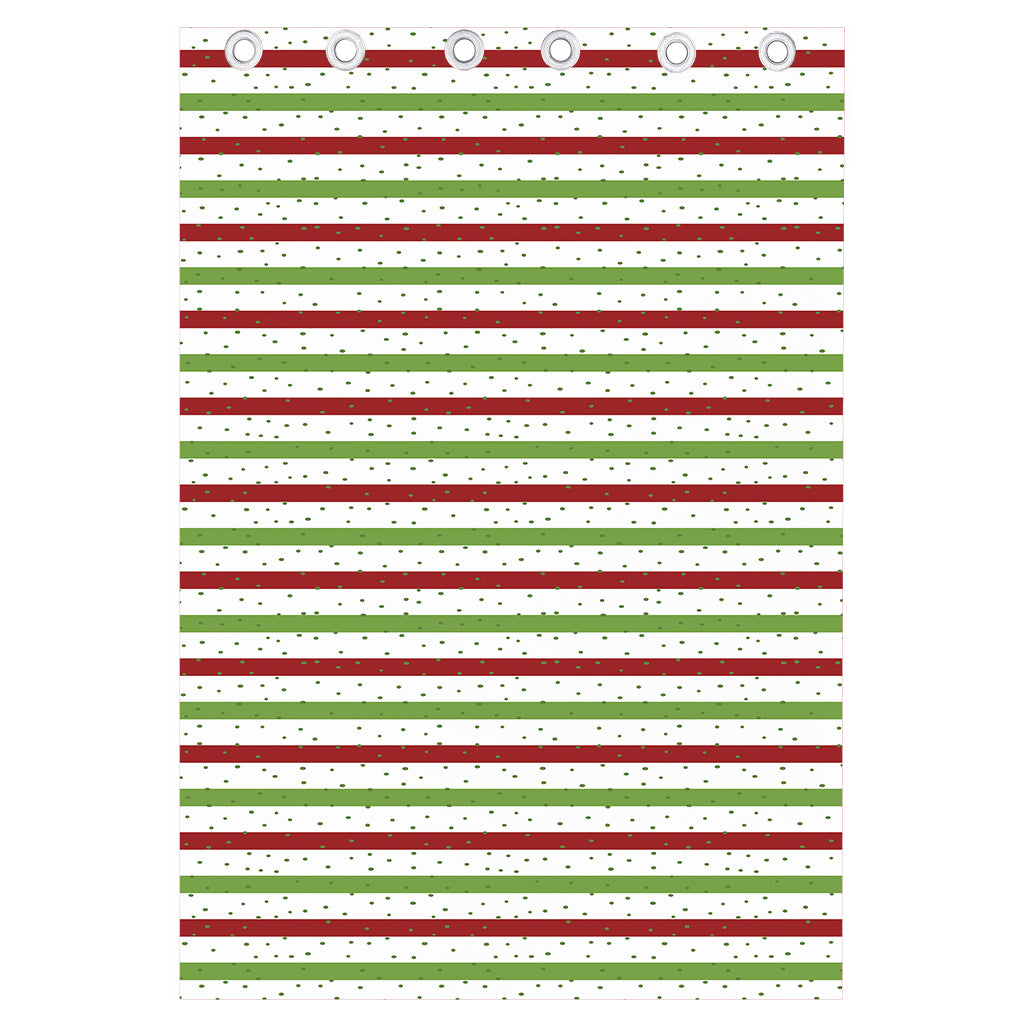 Merry Christmas Striped Pattern Print Curtain