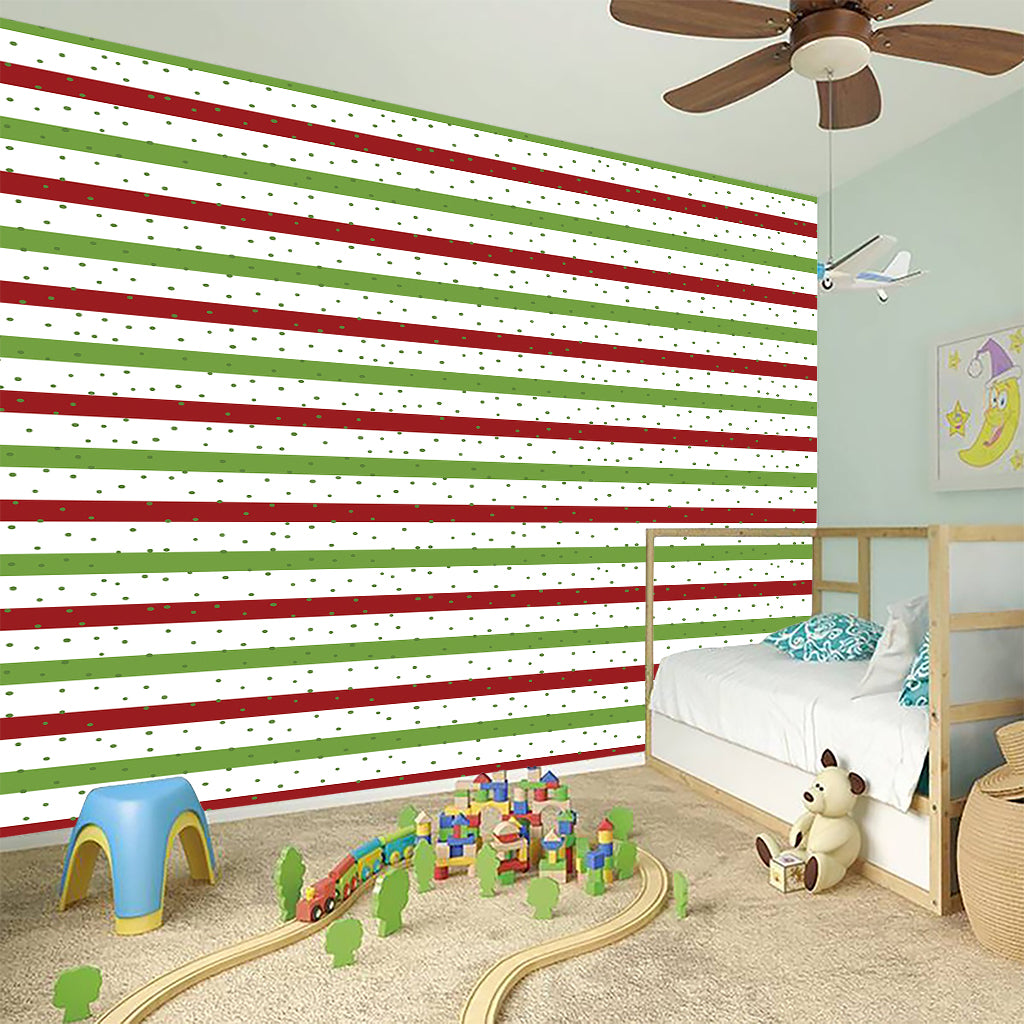 Merry Christmas Striped Pattern Print Wall Sticker