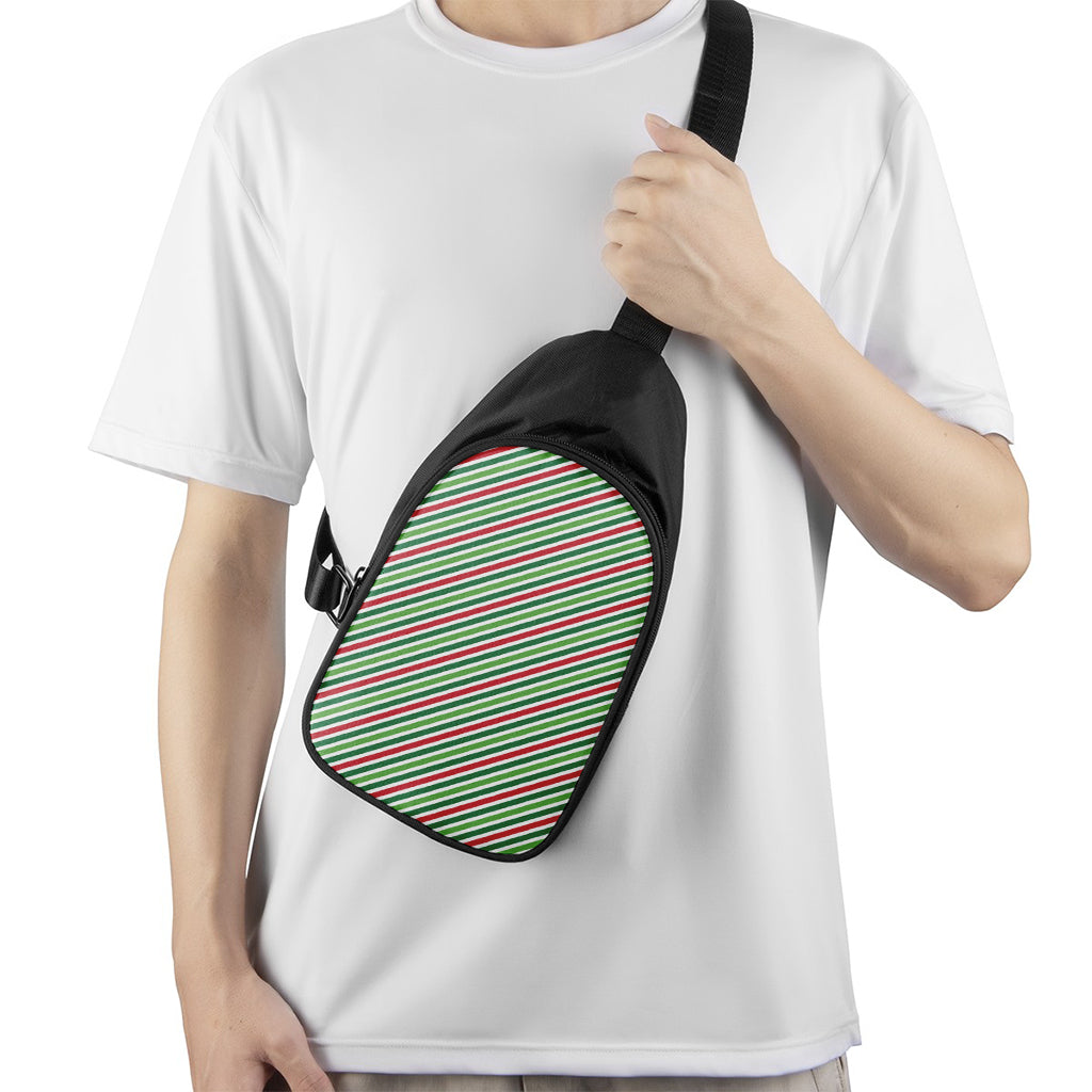 Merry Christmas Stripes Pattern Print Chest Bag