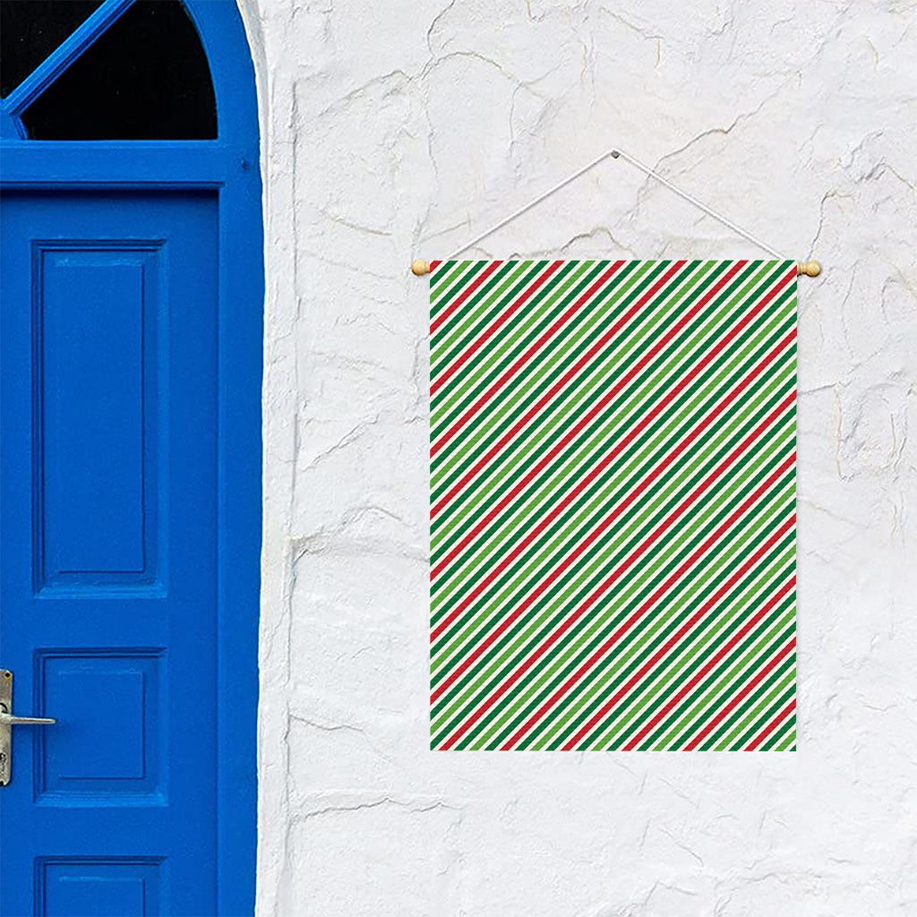 Merry Christmas Stripes Pattern Print Garden Flag