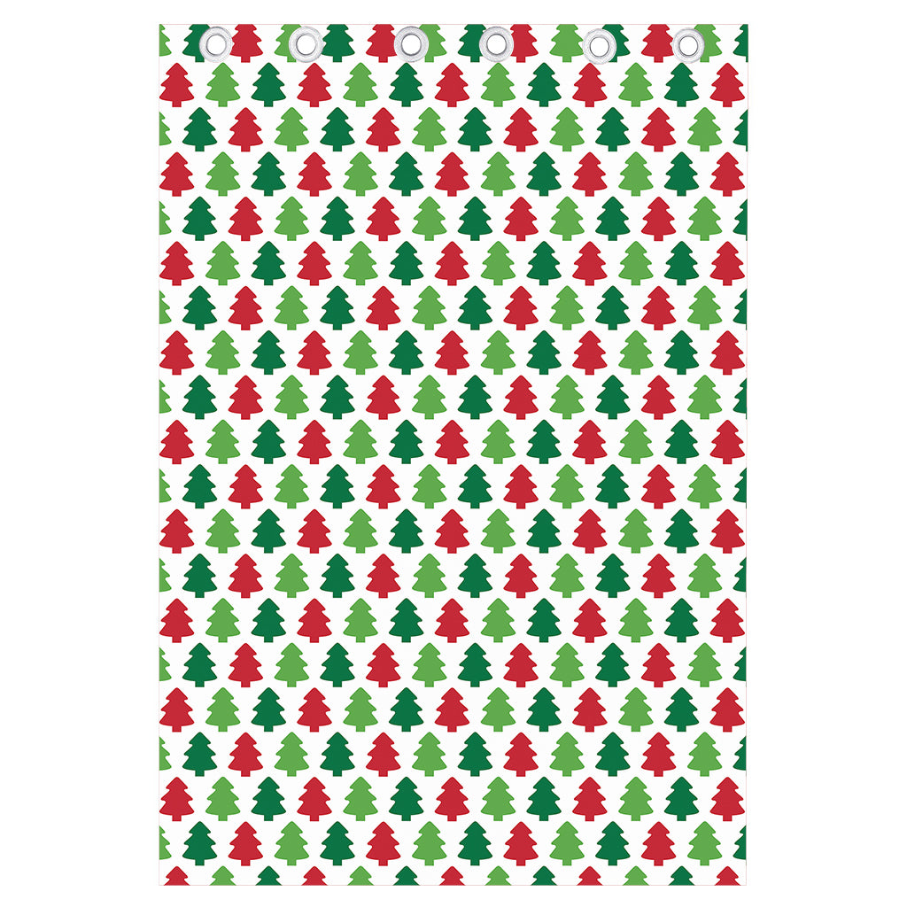 Merry Christmas Tree Pattern Print Curtain