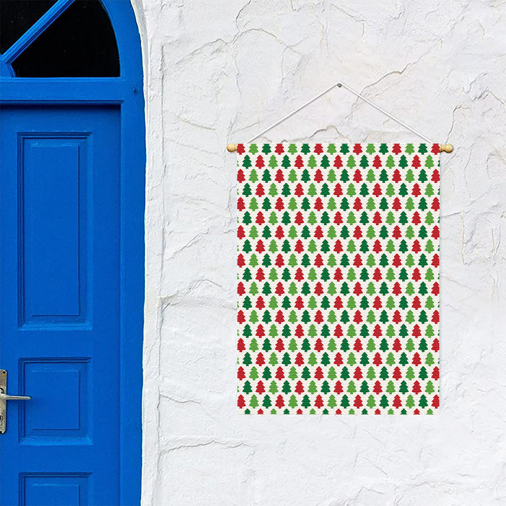 Merry Christmas Tree Pattern Print Garden Flag