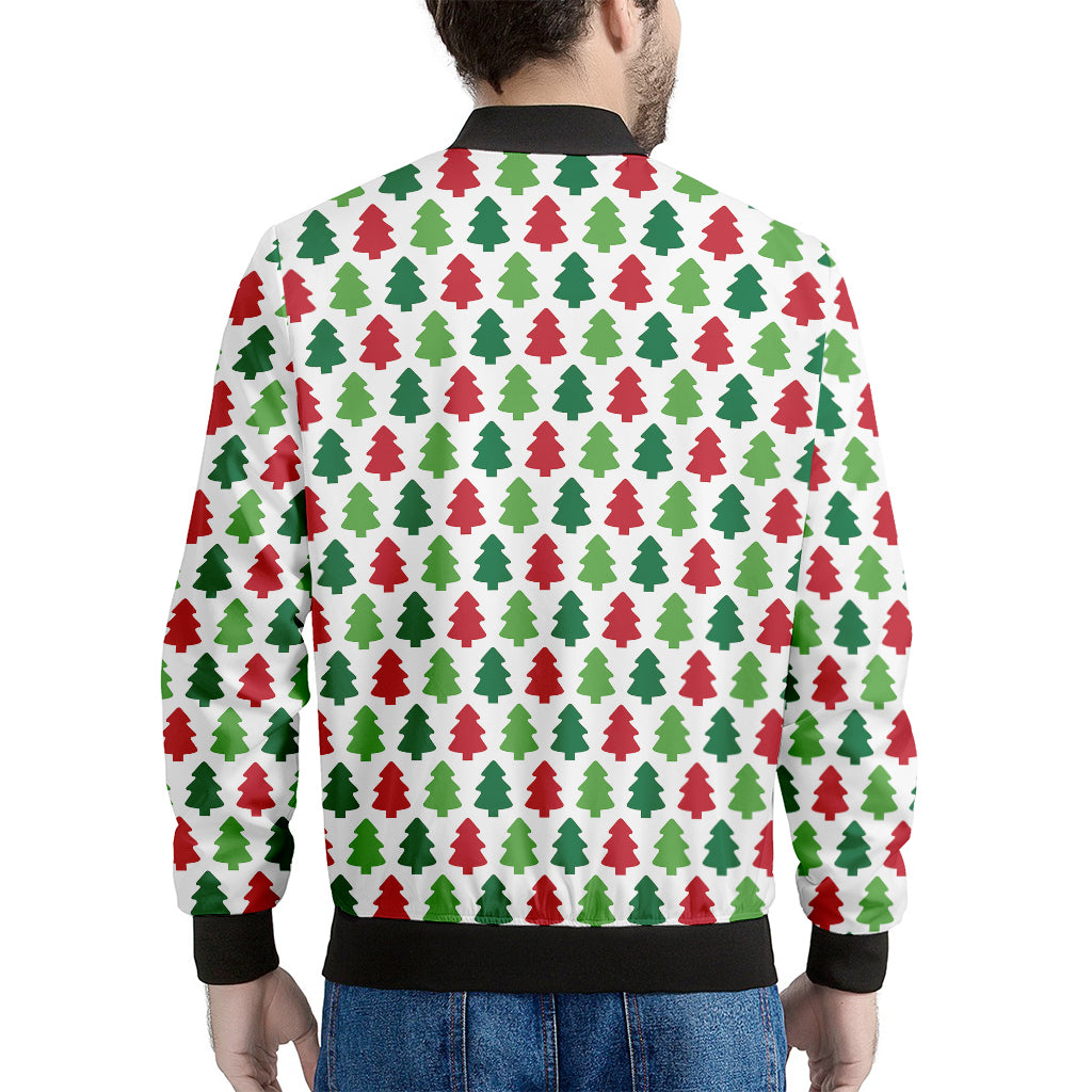 Merry Christmas Tree Pattern Print Men's Bomber Jacket