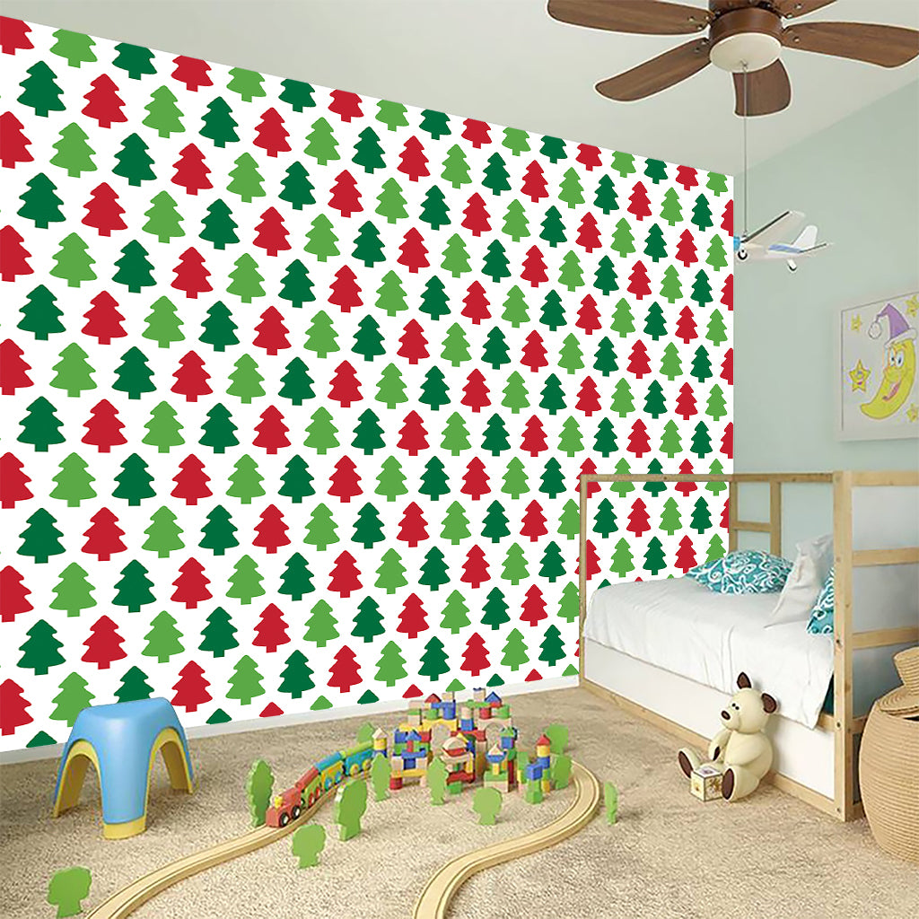 Merry Christmas Tree Pattern Print Wall Sticker