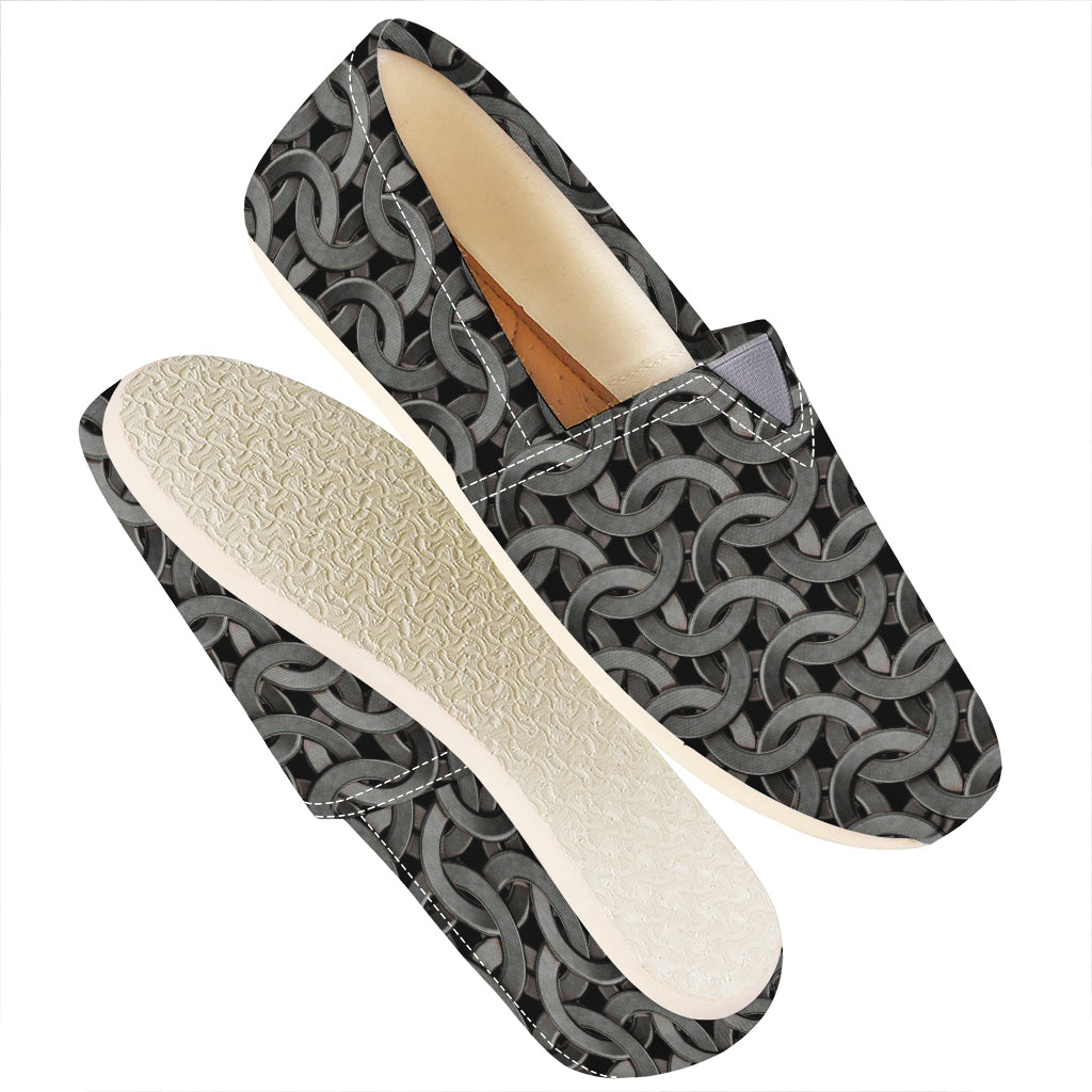 Metal Chainmail Pattern Print Casual Shoes
