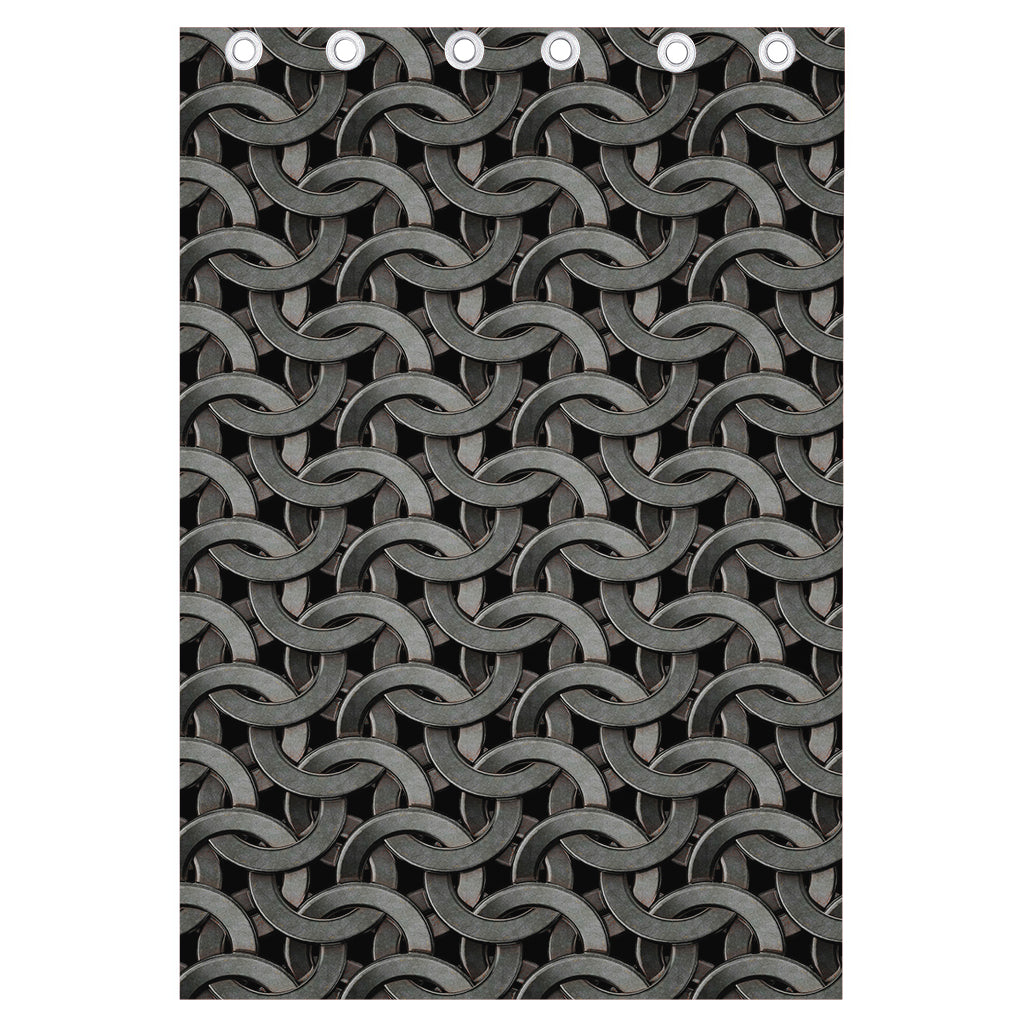Metal Chainmail Pattern Print Curtain