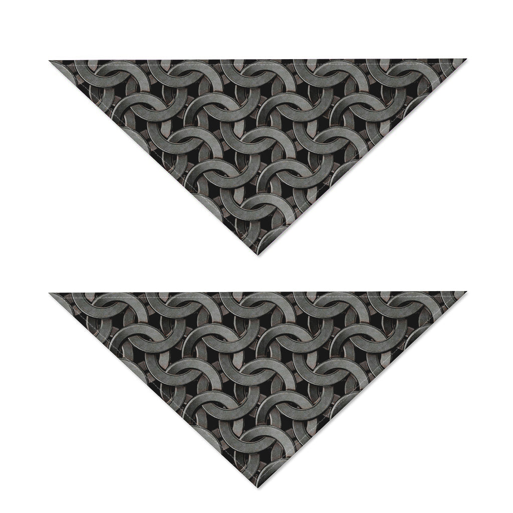 Metal Chainmail Pattern Print Dog Bandana
