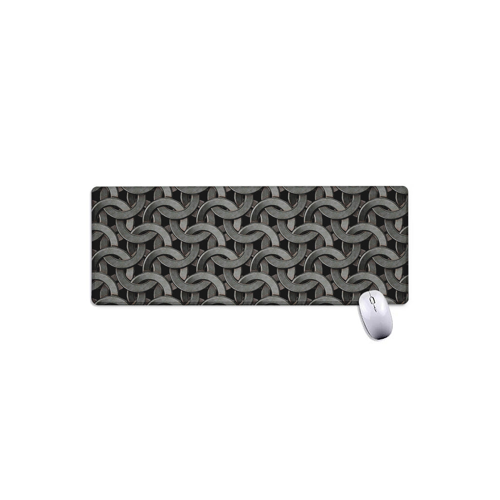 Metal Chainmail Pattern Print Extended Mouse Pad
