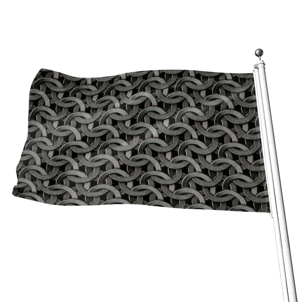 Metal Chainmail Pattern Print Flag