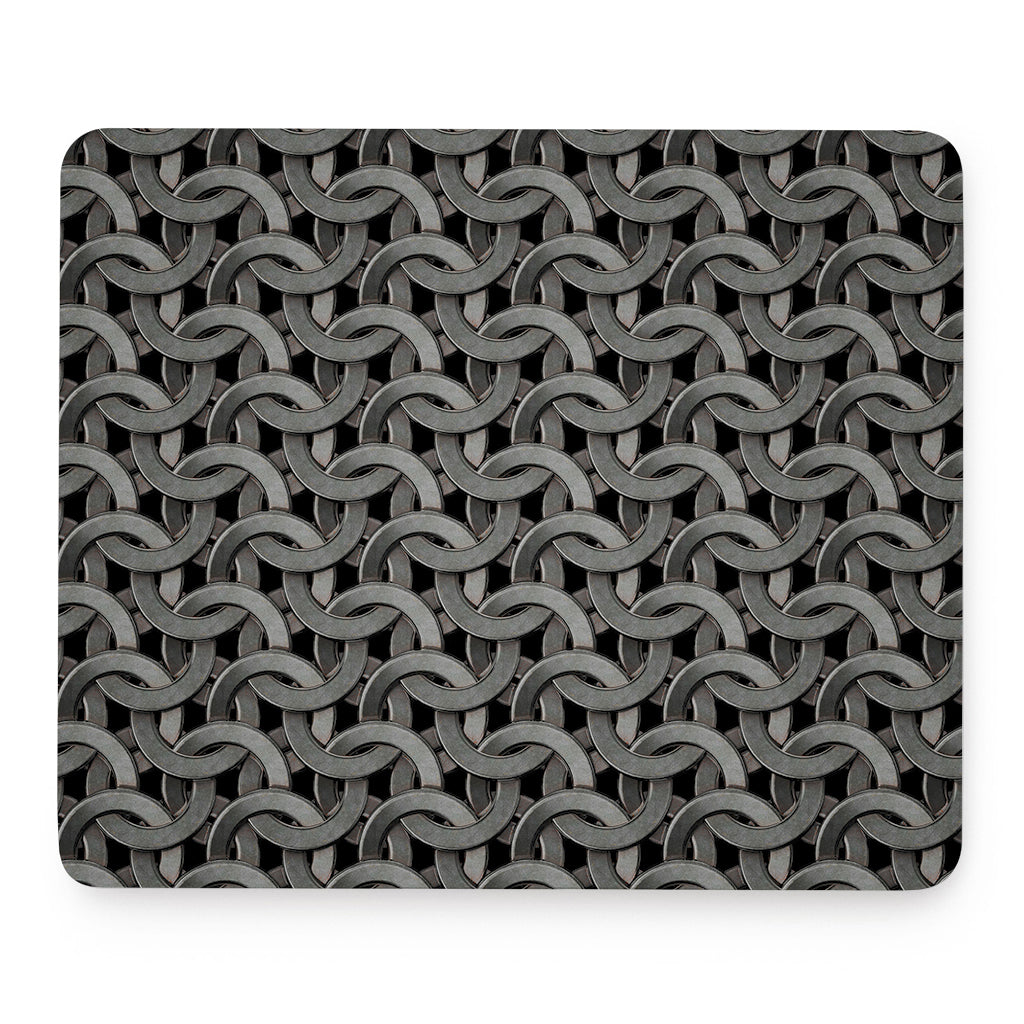 Metal Chainmail Pattern Print Mouse Pad