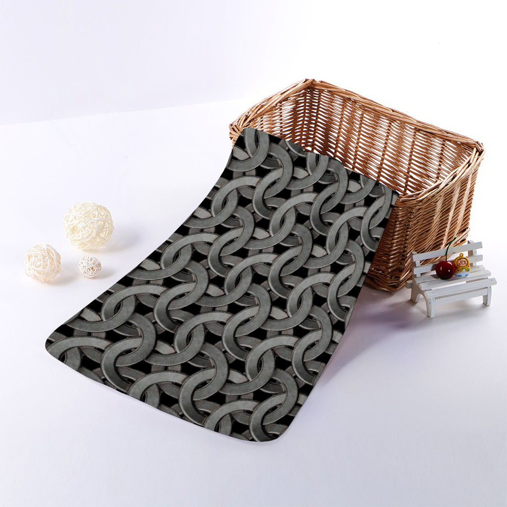 Metal Chainmail Pattern Print Towel