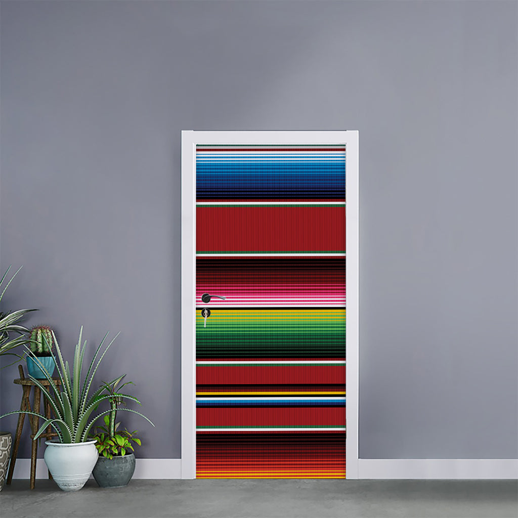 Mexican Serape Blanket Pattern Print Door Sticker