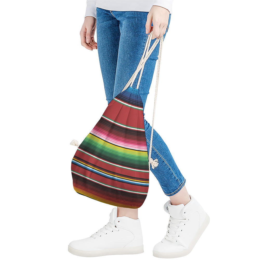 Mexican Serape Blanket Pattern Print Drawstring Bag