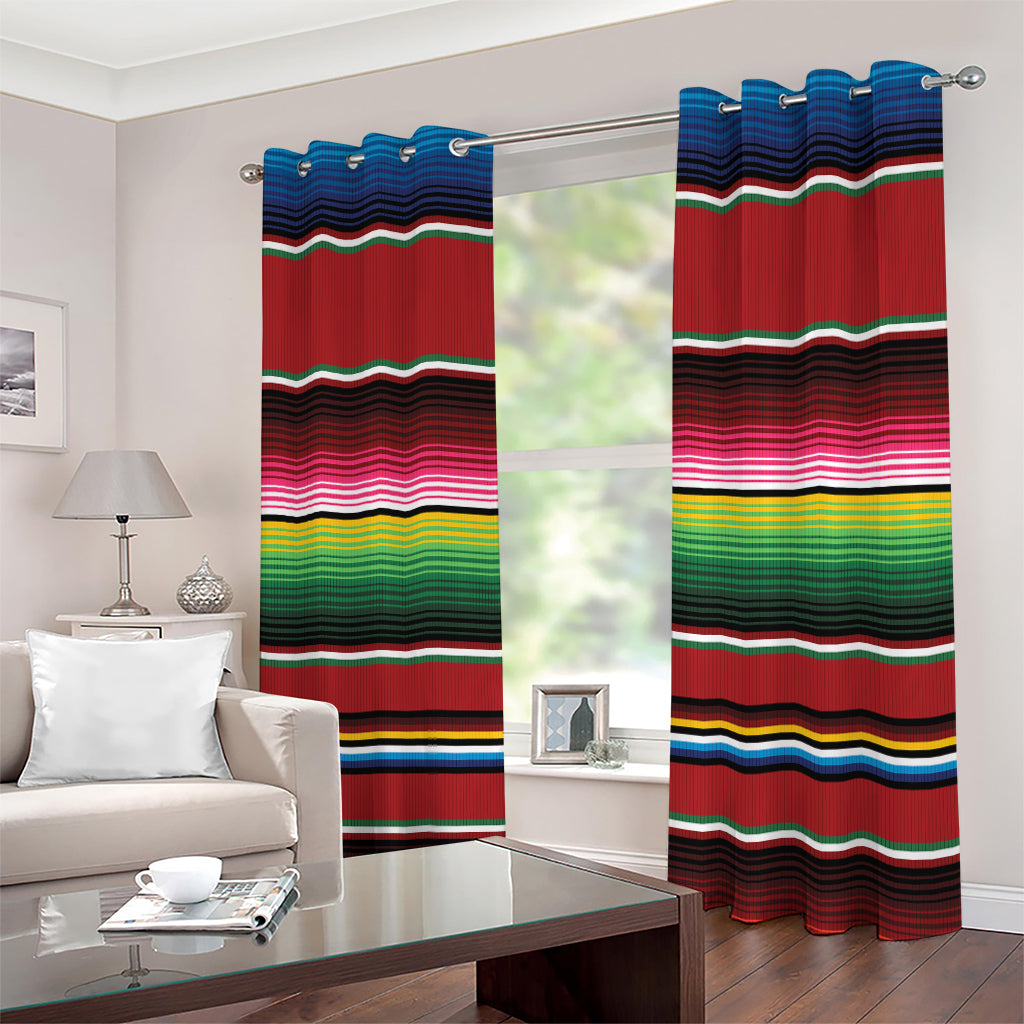 Mexican Serape Blanket Pattern Print Extra Wide Grommet Curtains
