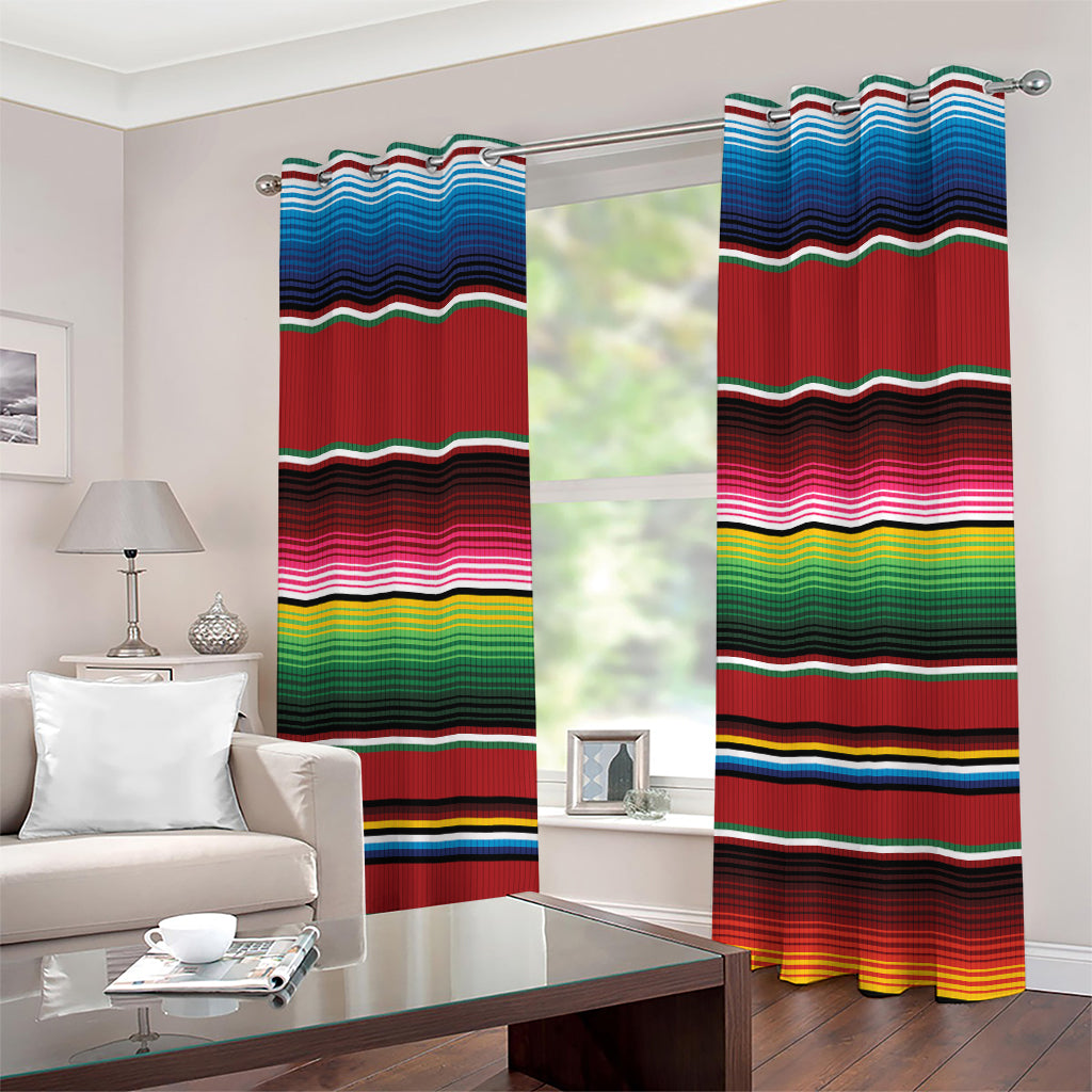 Mexican Serape Blanket Pattern Print Grommet Curtains