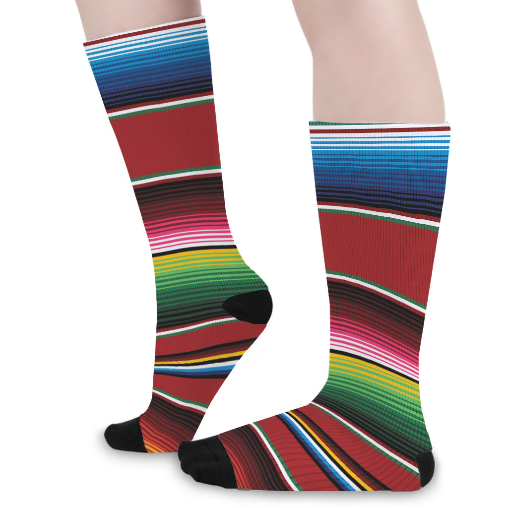 Mexican Serape Blanket Pattern Print Long Socks
