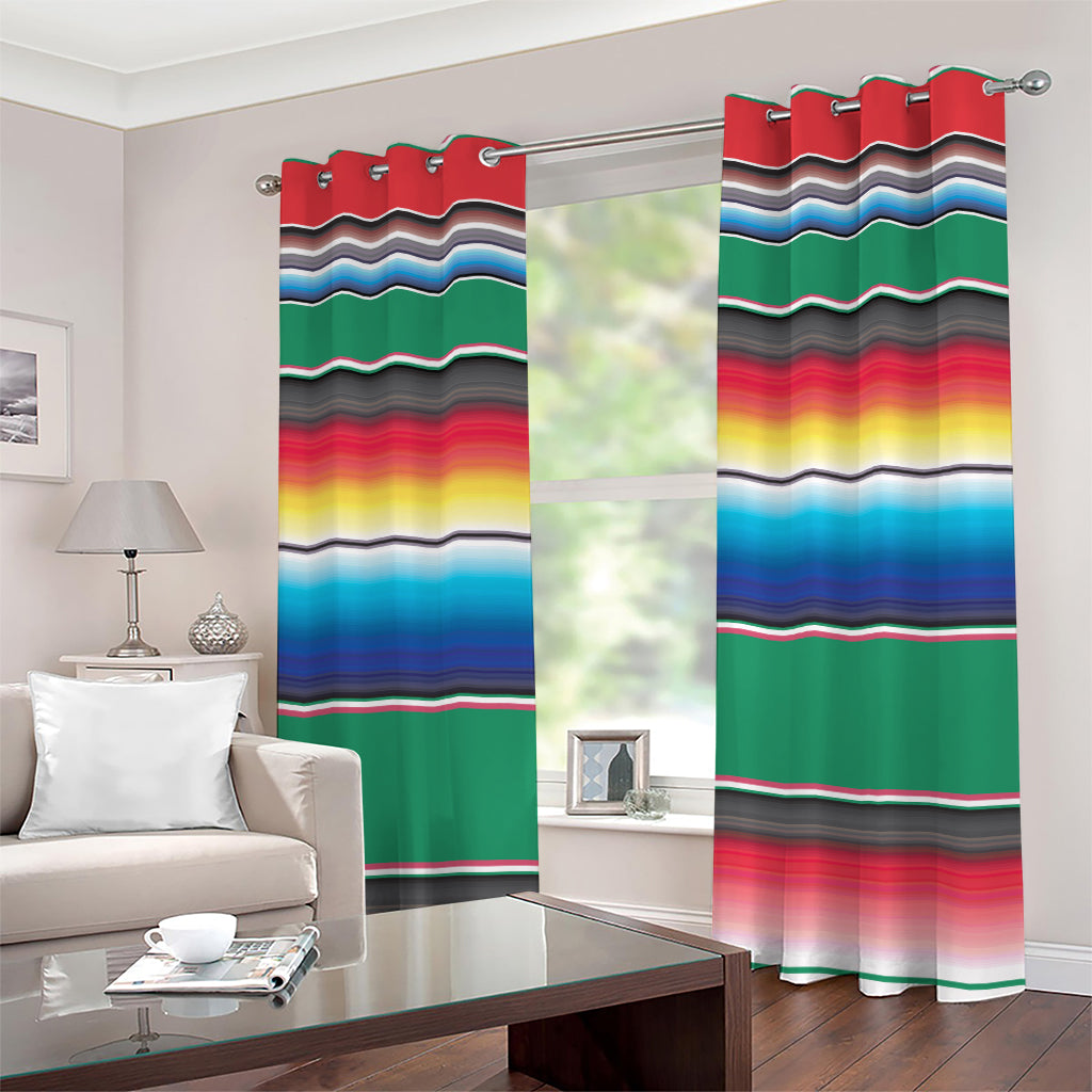 Mexican Striped Blanket Pattern Print Grommet Curtains