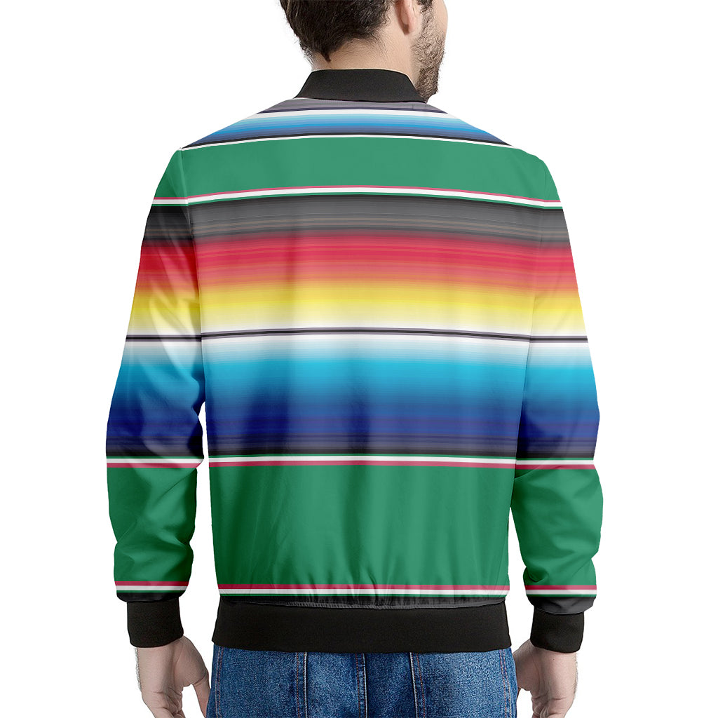 Mexican Striped Blanket Pattern Print Men's Bomber Jacket