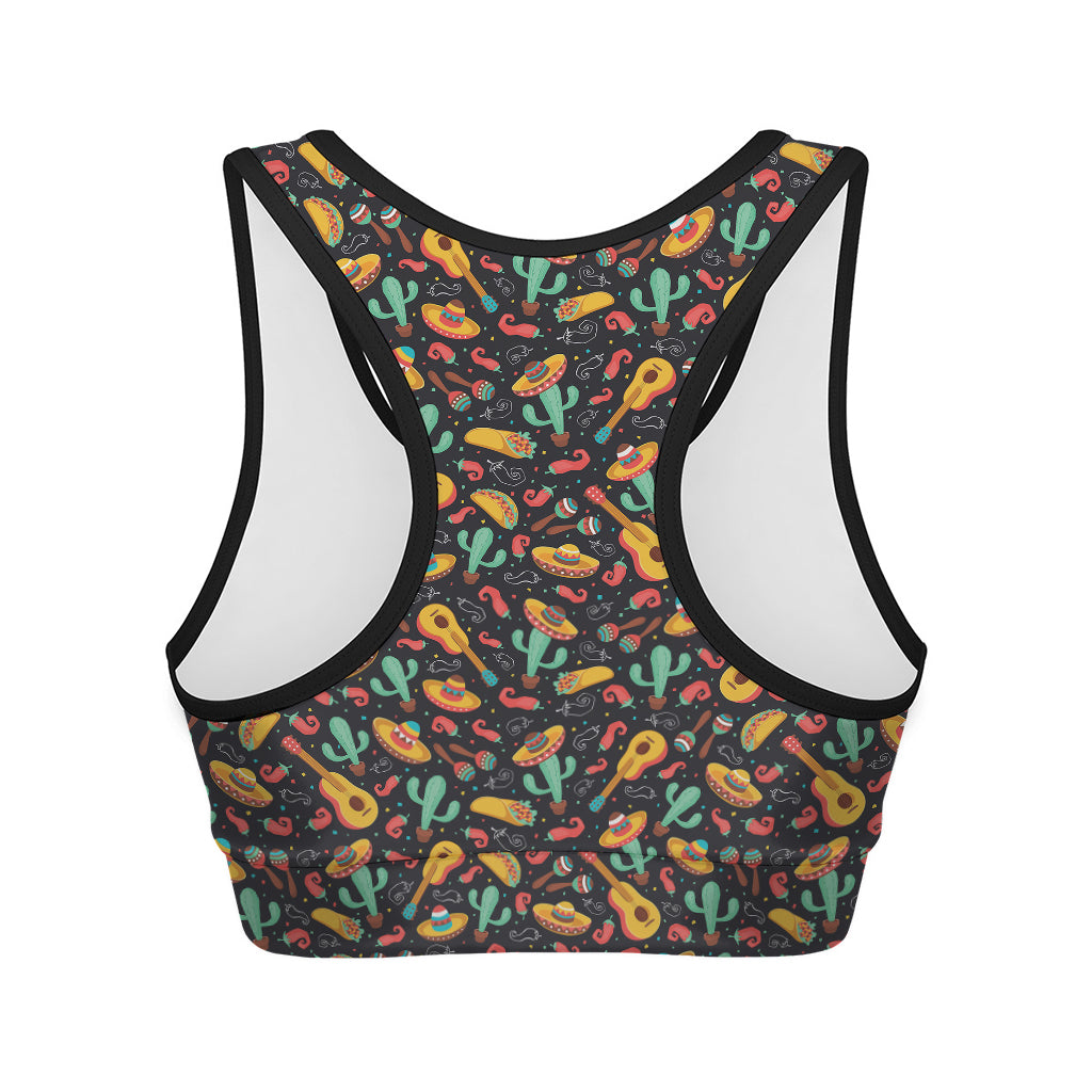 Mexico Cinco de Mayo Pattern Print Women's Sports Bra