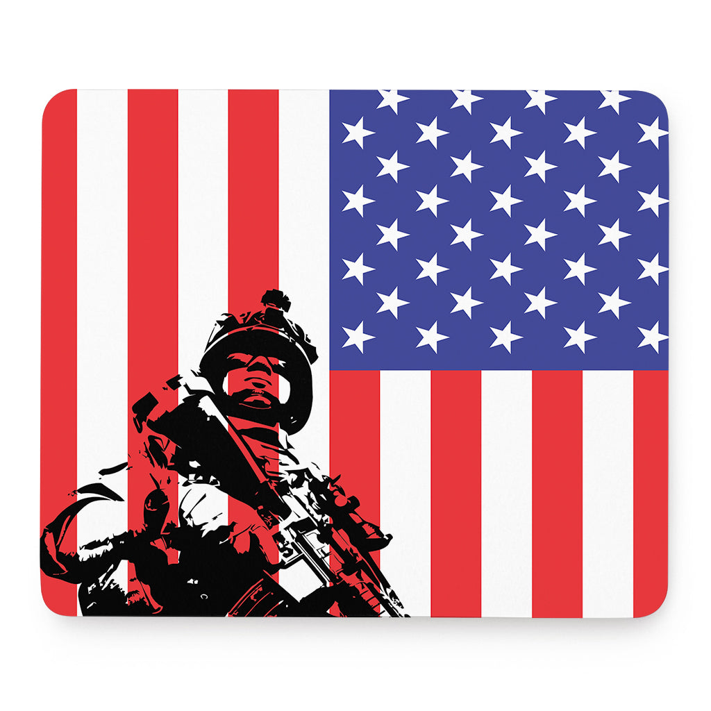 Military American Flag Print Mouse Pad