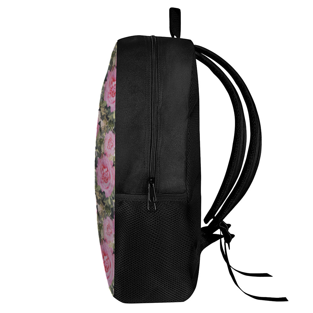 Military Camouflage Flower Pattern Print 17 Inch Backpack