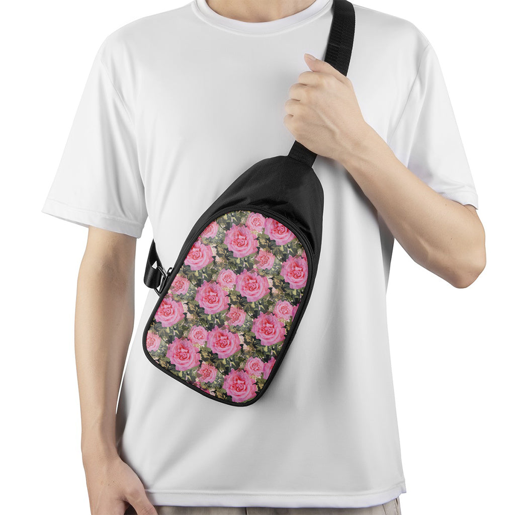 Military Camouflage Flower Pattern Print Chest Bag