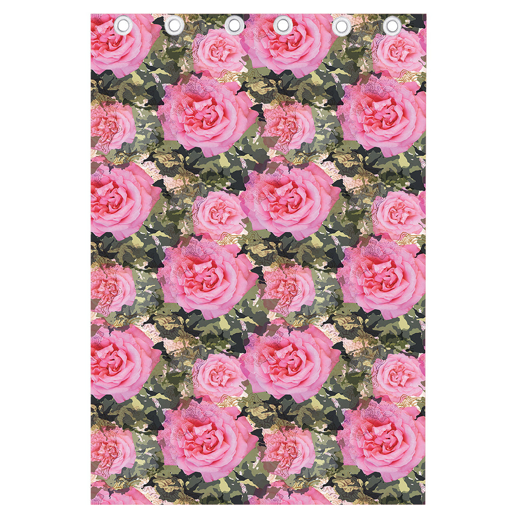 Military Camouflage Flower Pattern Print Curtain