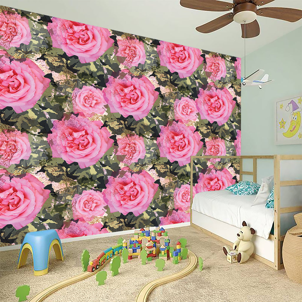 Military Camouflage Flower Pattern Print Wall Sticker