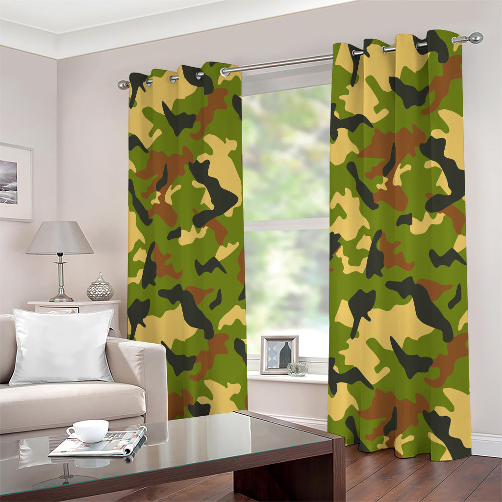 Military Camouflage Print Extra Wide Grommet Curtains