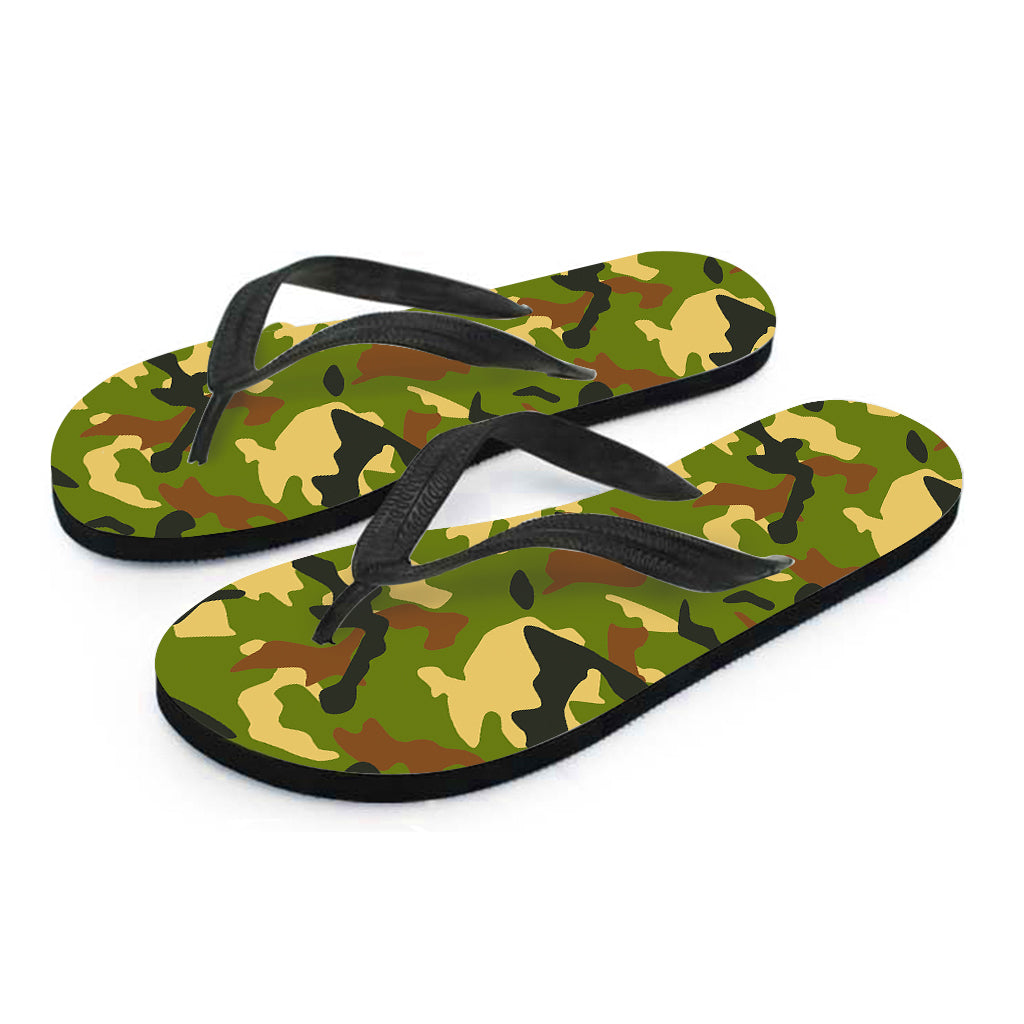 Military Camouflage Print Flip Flops