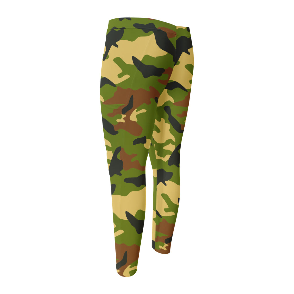 Military Camouflage Print Men's Compression Pants