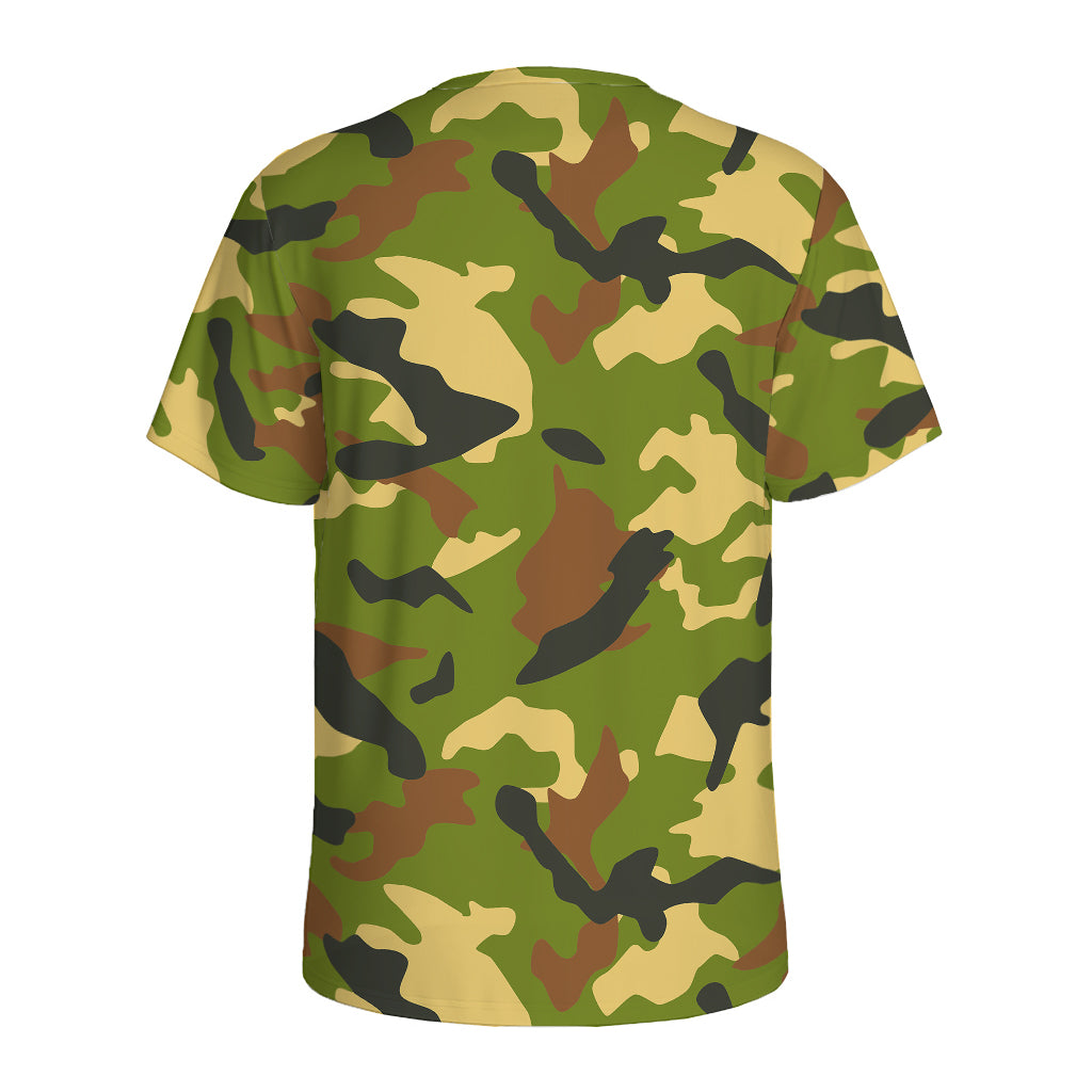 Military Camouflage Print Men's Sports T-Shirt