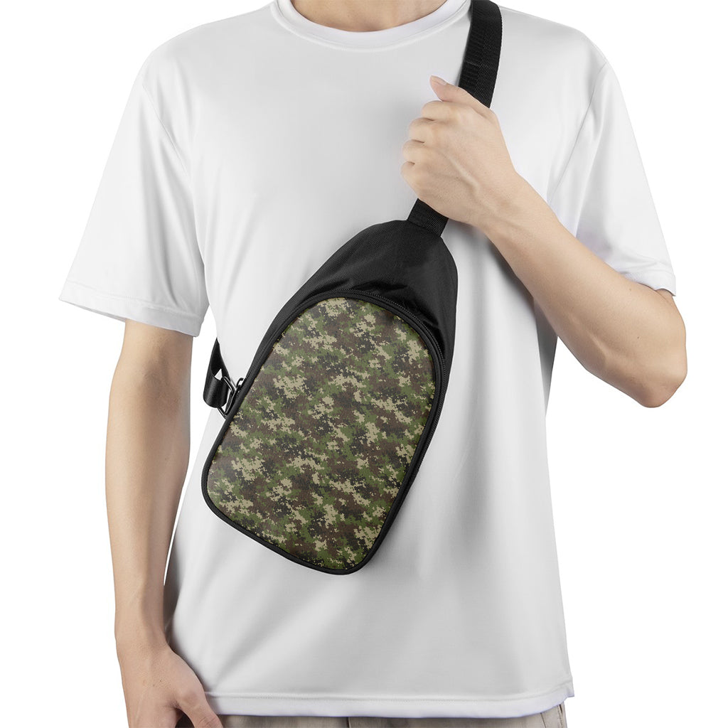 Military Digital Camo Pattern Print Chest Bag