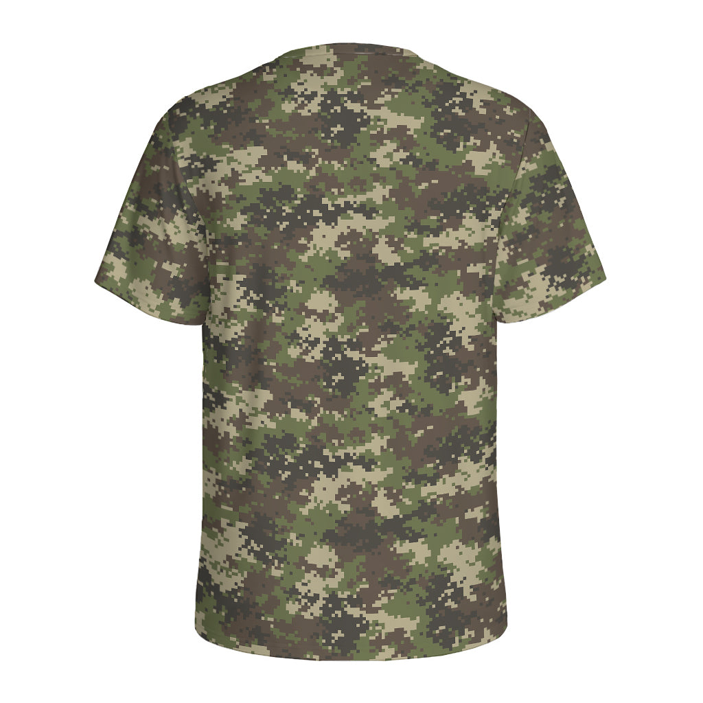 Military Digital Camo Pattern Print Men's Sports T-Shirt