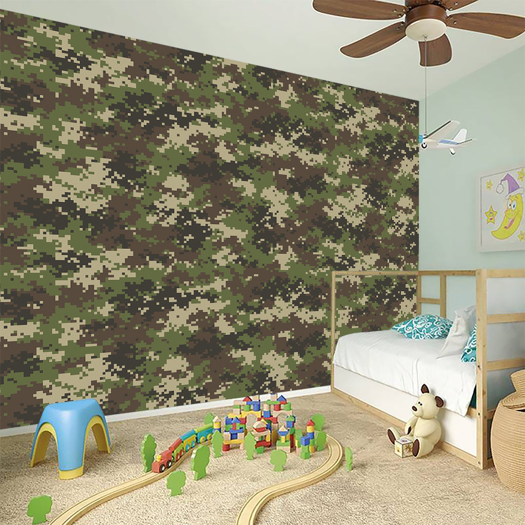 Military Digital Camo Pattern Print Wall Sticker