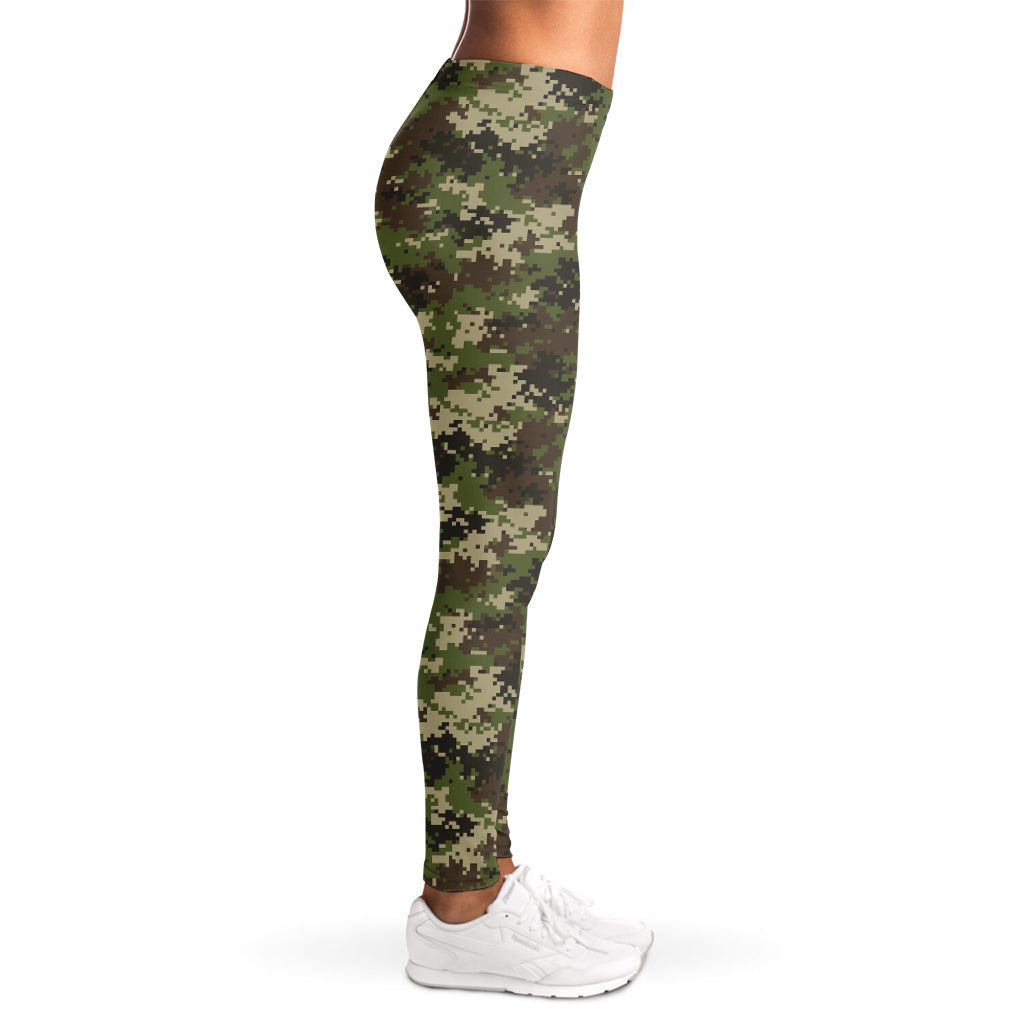 Military Digital Camo Pattern Print Women's Leggings