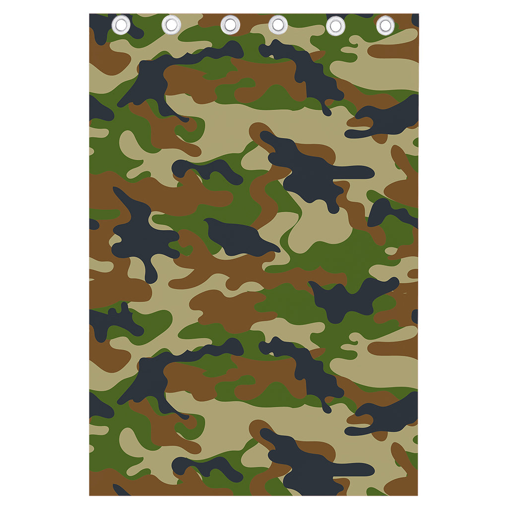 Military Green Camouflage Print Curtain