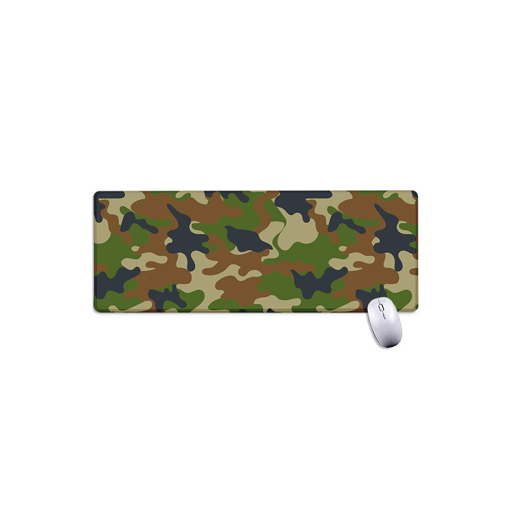 Military Green Camouflage Print Extended Mouse Pad
