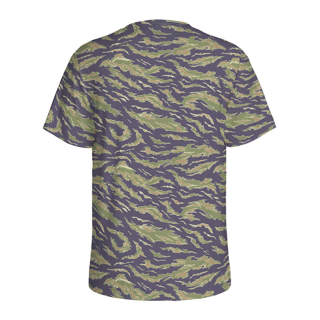 Military Tiger Stripe Camouflage Print Men's Sports T-Shirt