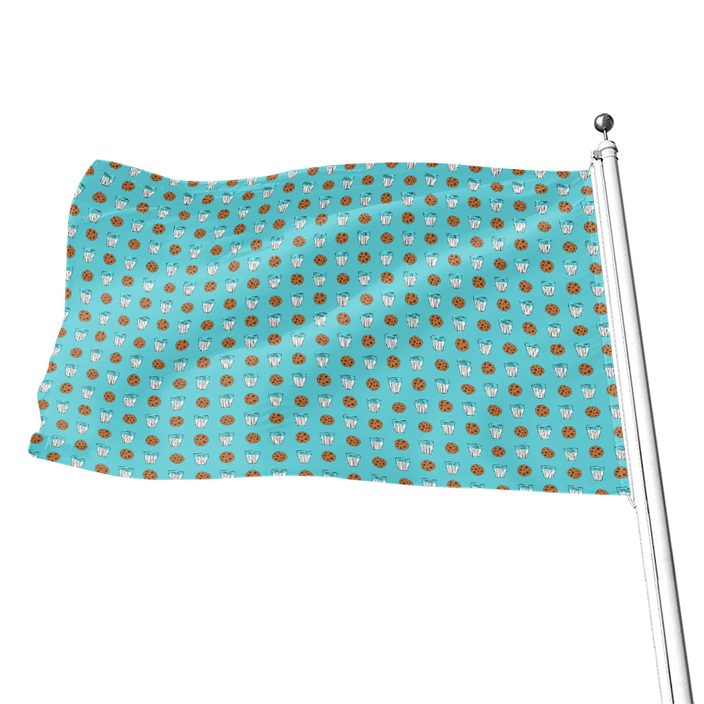 Milk And Cookies Pattern Print Flag